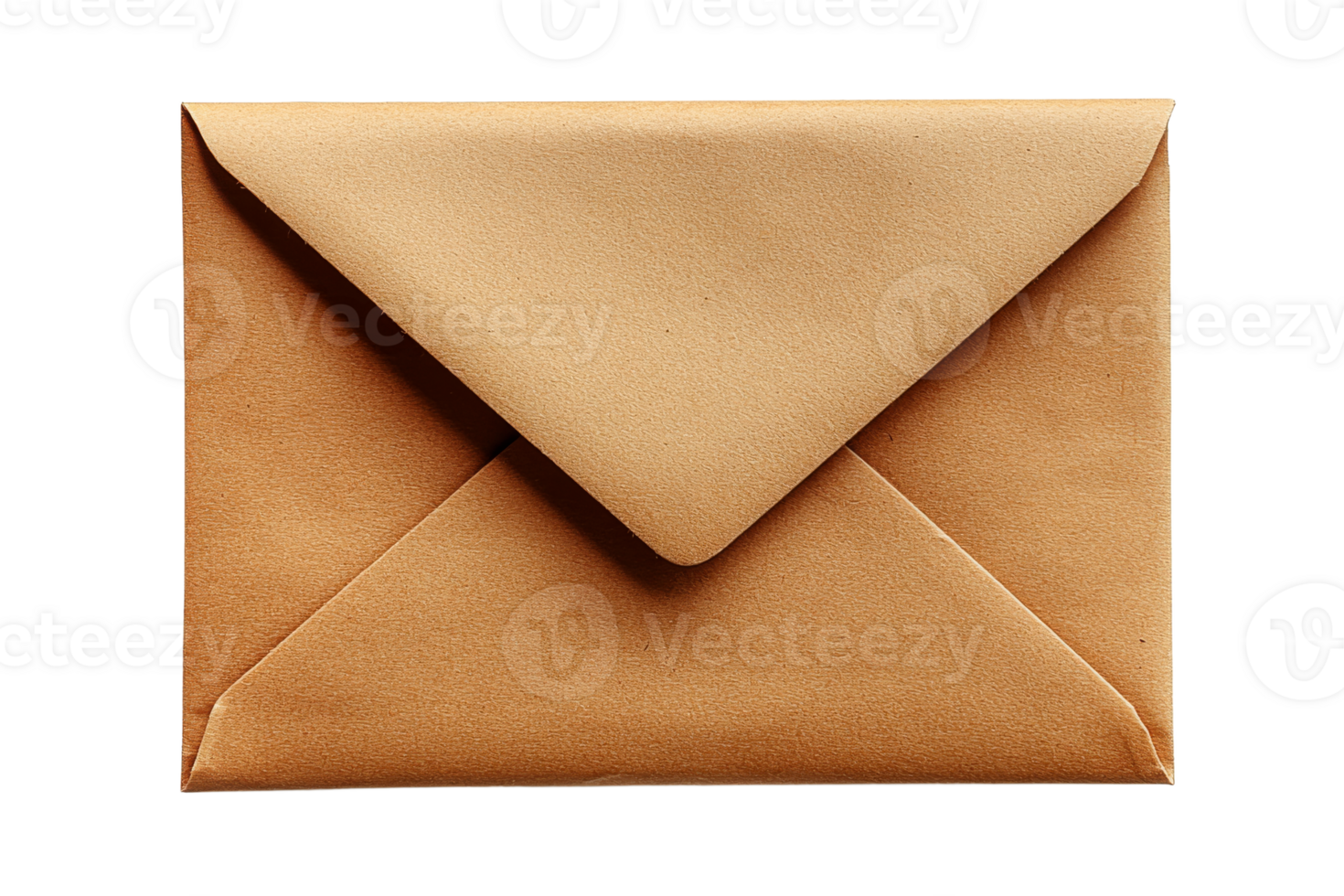 Brown paper envelope, mail concept, blank craft, post message, cut out transparent png