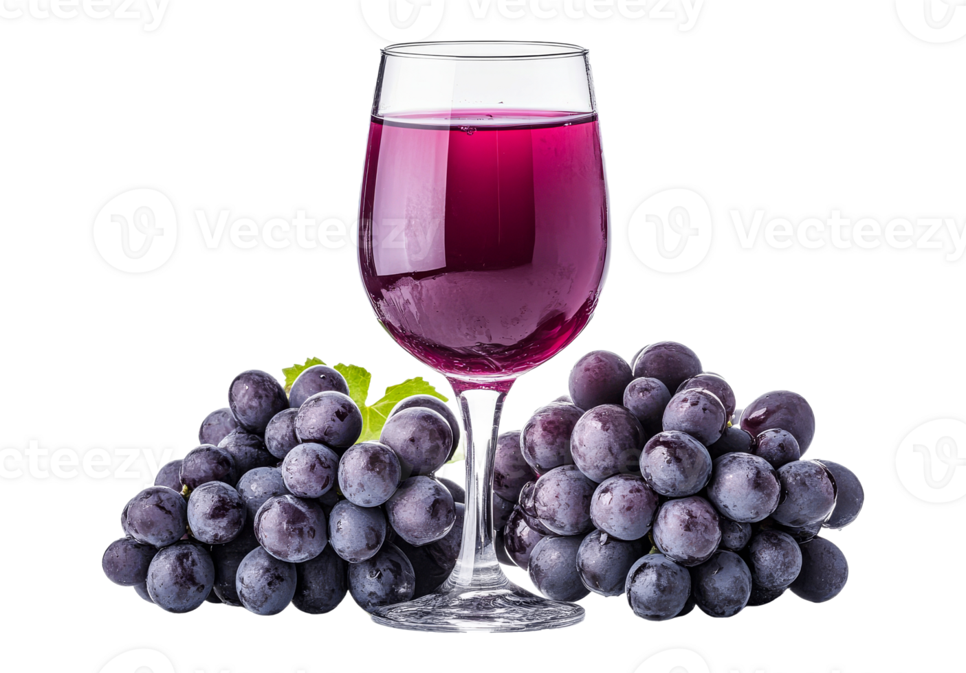 Glass of red juice and grapes, grapes, dark grapes, leaves, cut out transparent png