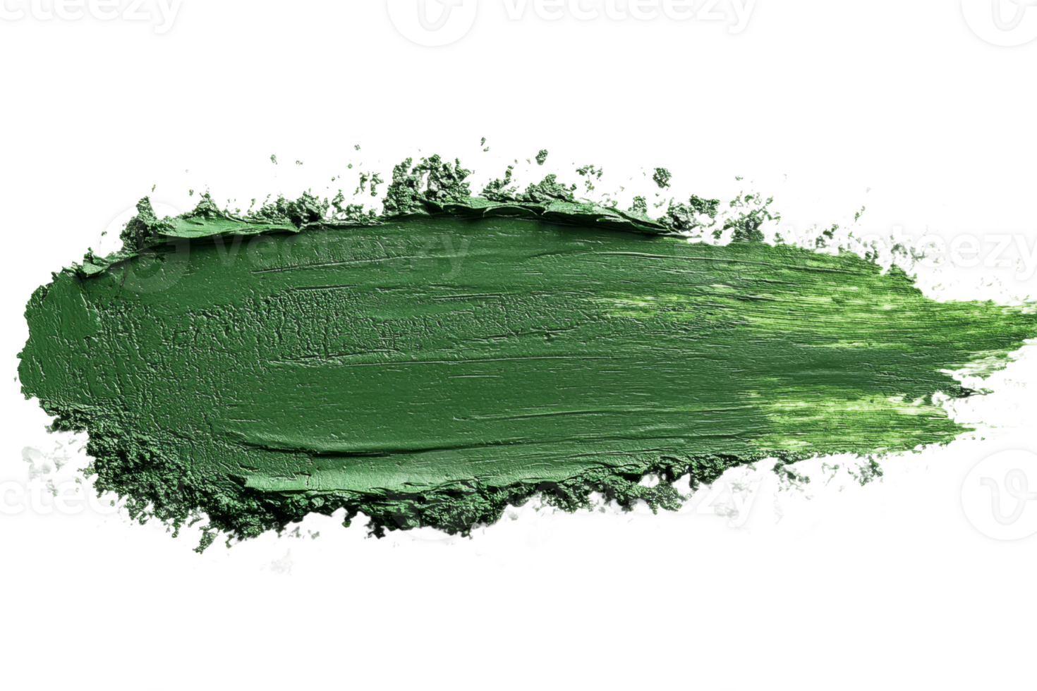Green smear paint, brushstroke texture background design element , cut out transparent png