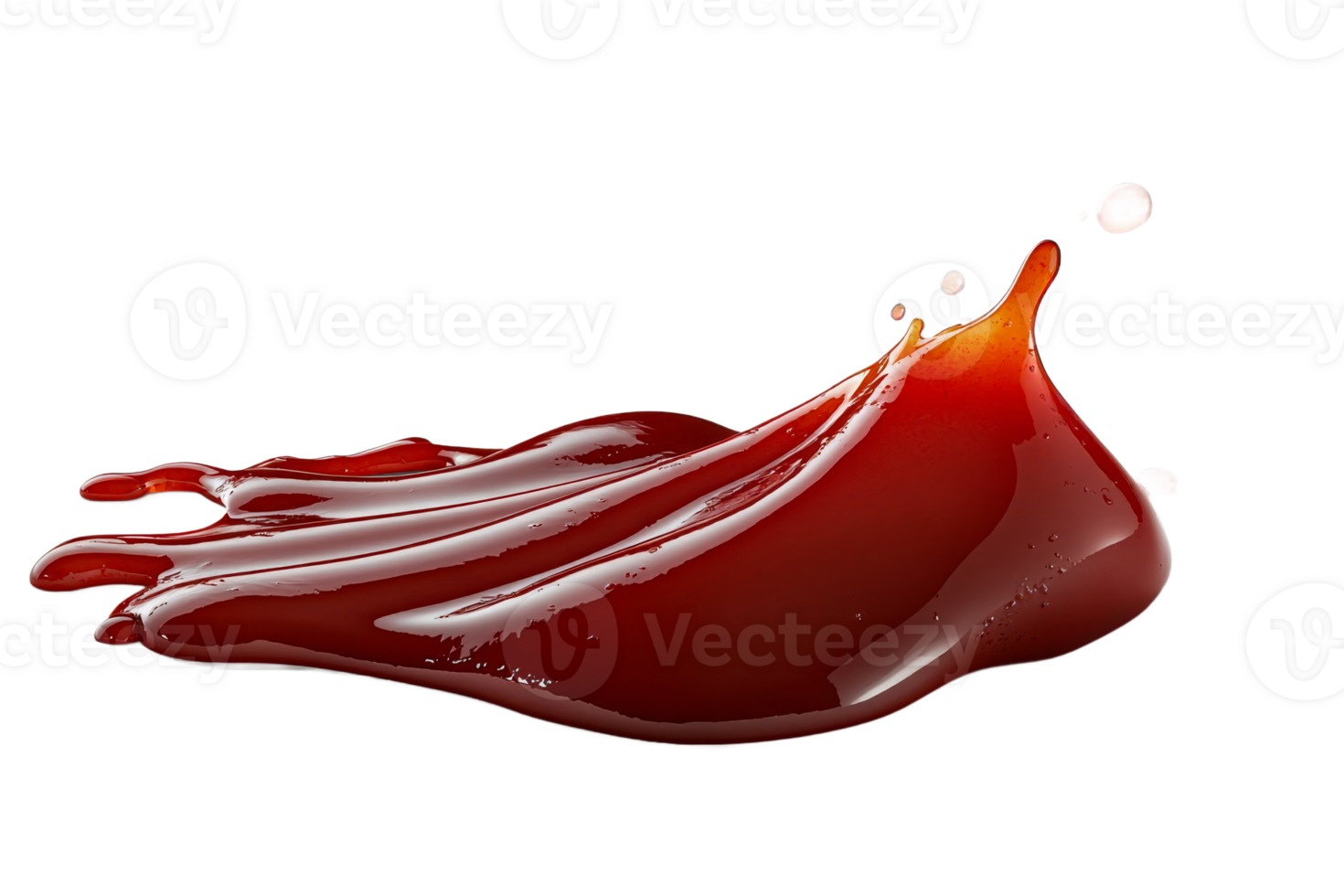 Ketchup, red sauce splash, condiment, liquid food, food product, glossy, cut out transparent png
