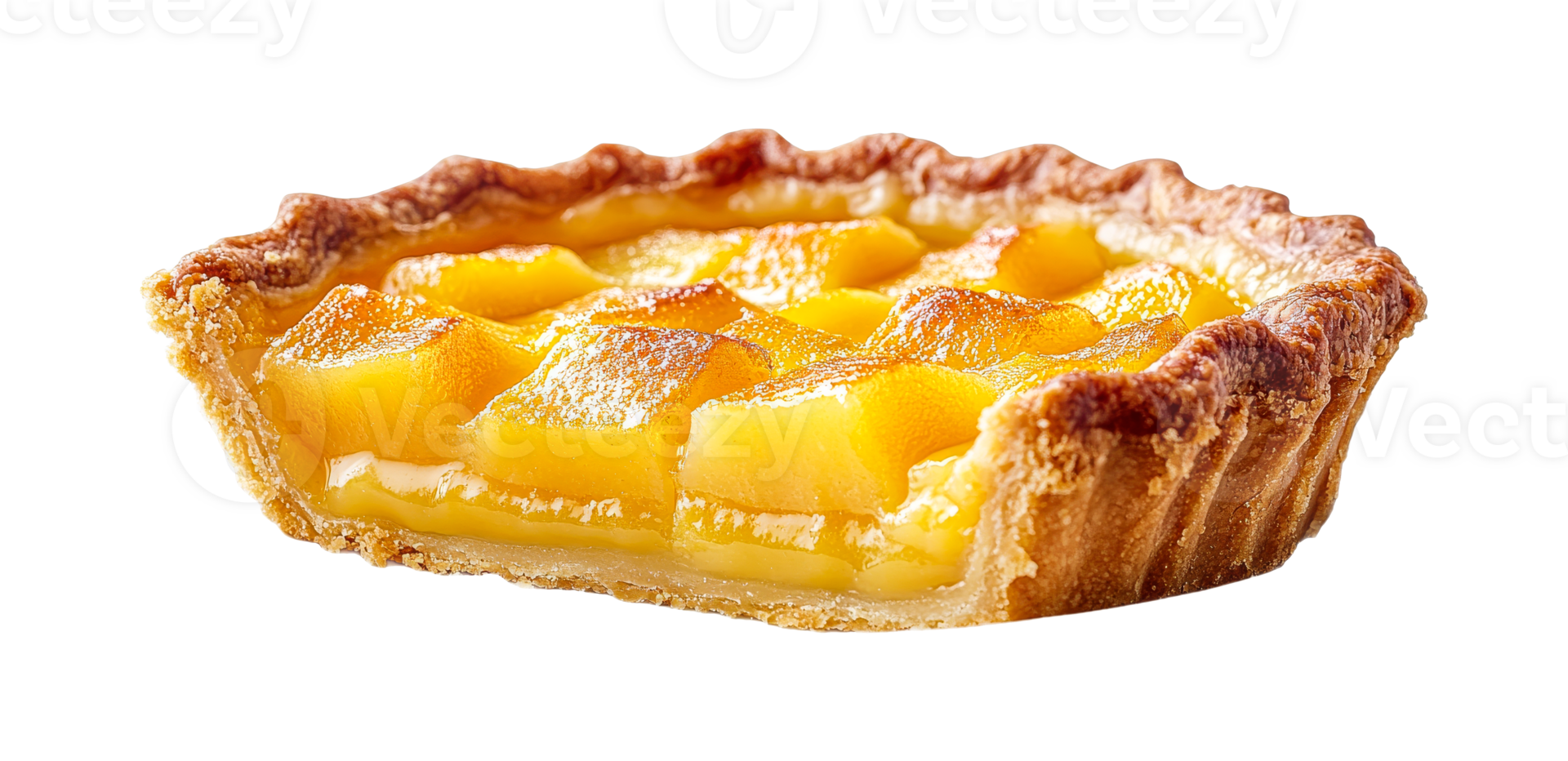 Delicious mango pie with fresh fruit filling, cut out transparent png