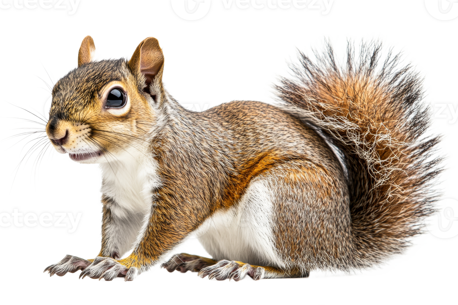 Squirrel with a bushy tail, animal mammal rodent wildlife, cut out transparent png