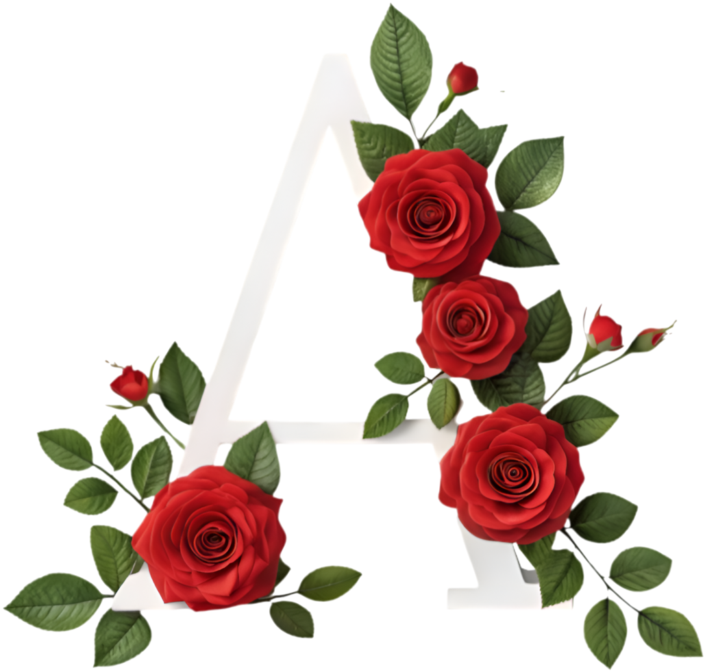 Detailed Floral Design on Letter A with Gorgeous Accents. . png