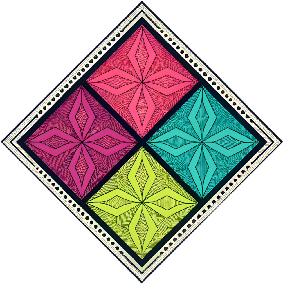 Unique vibrant abstract art designs with geometric patterns for clipart. . png