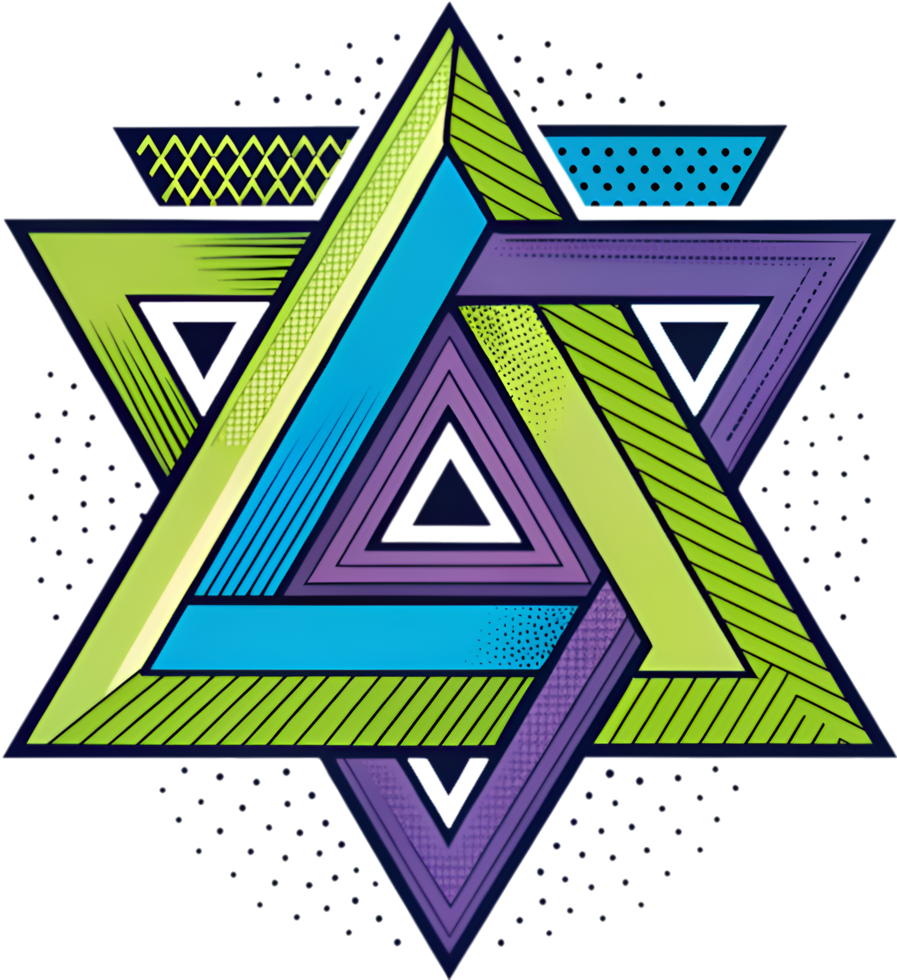 Bold geometric patterns with abstract visual designs for clipart. . png