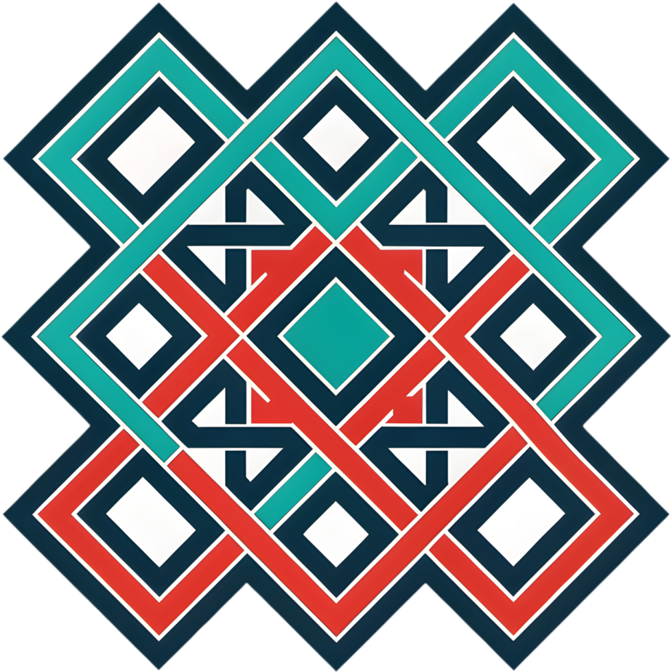 Geometric patterns with bright colors for modern art clipart. . png
