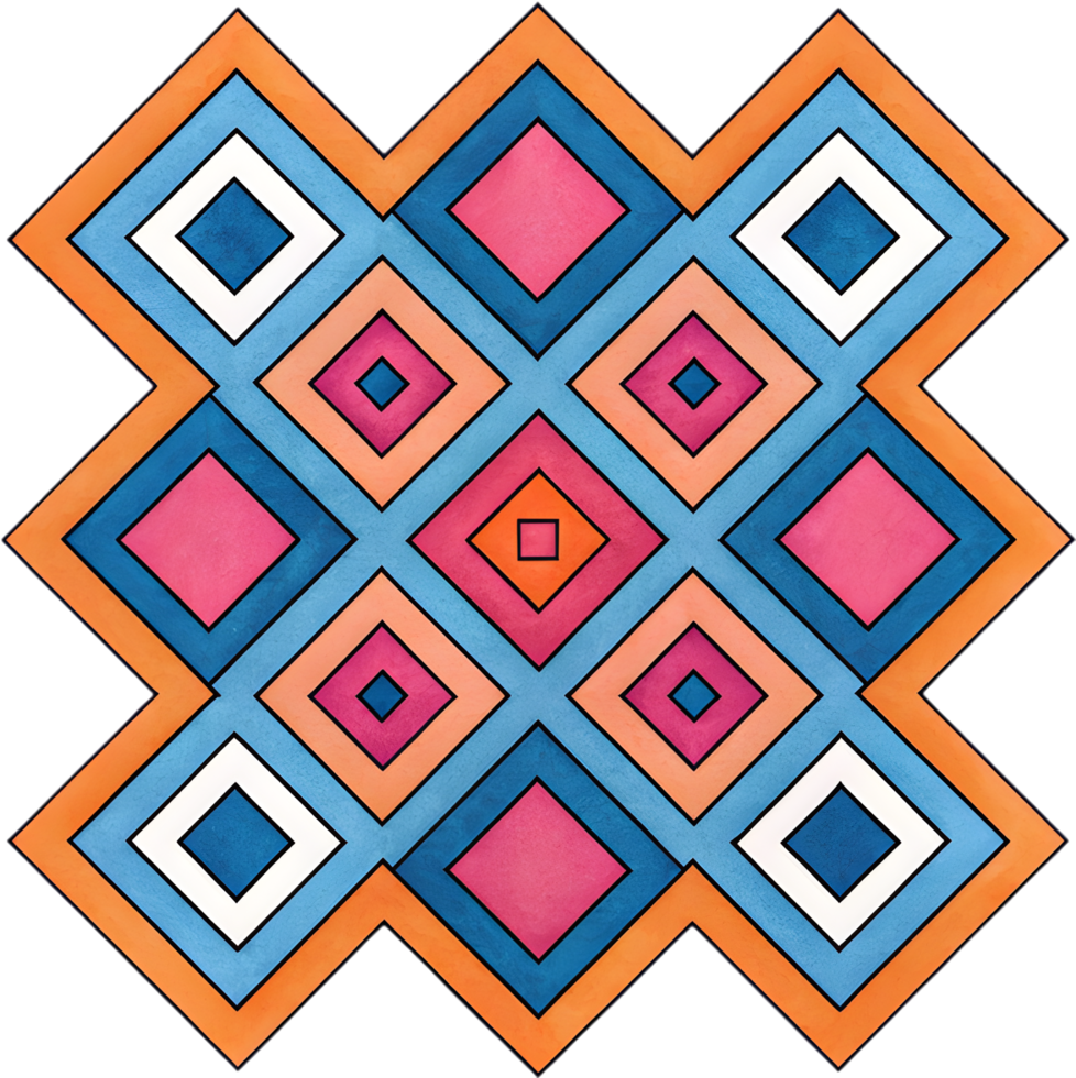 Abstract colorful shapes creating vibrant visual designs for clipart. . png