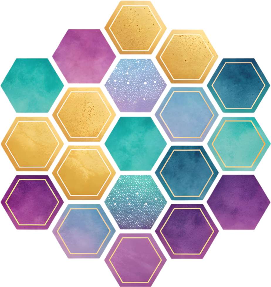 Stylish modern abstract designs in bright geometric patterns for clipart. . png