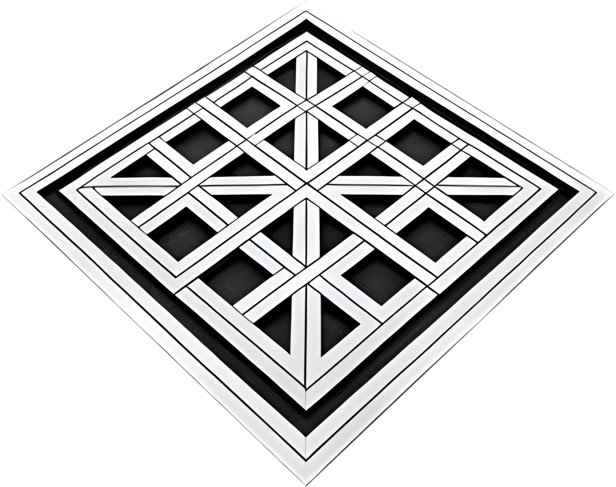 Contemporary symmetrical geometric shape with sleek precision and elegant balance. . png