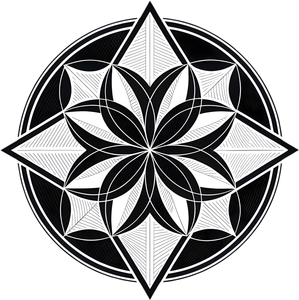Sophisticated abstract symmetrical shape with modern geometry and perfect balance. . png