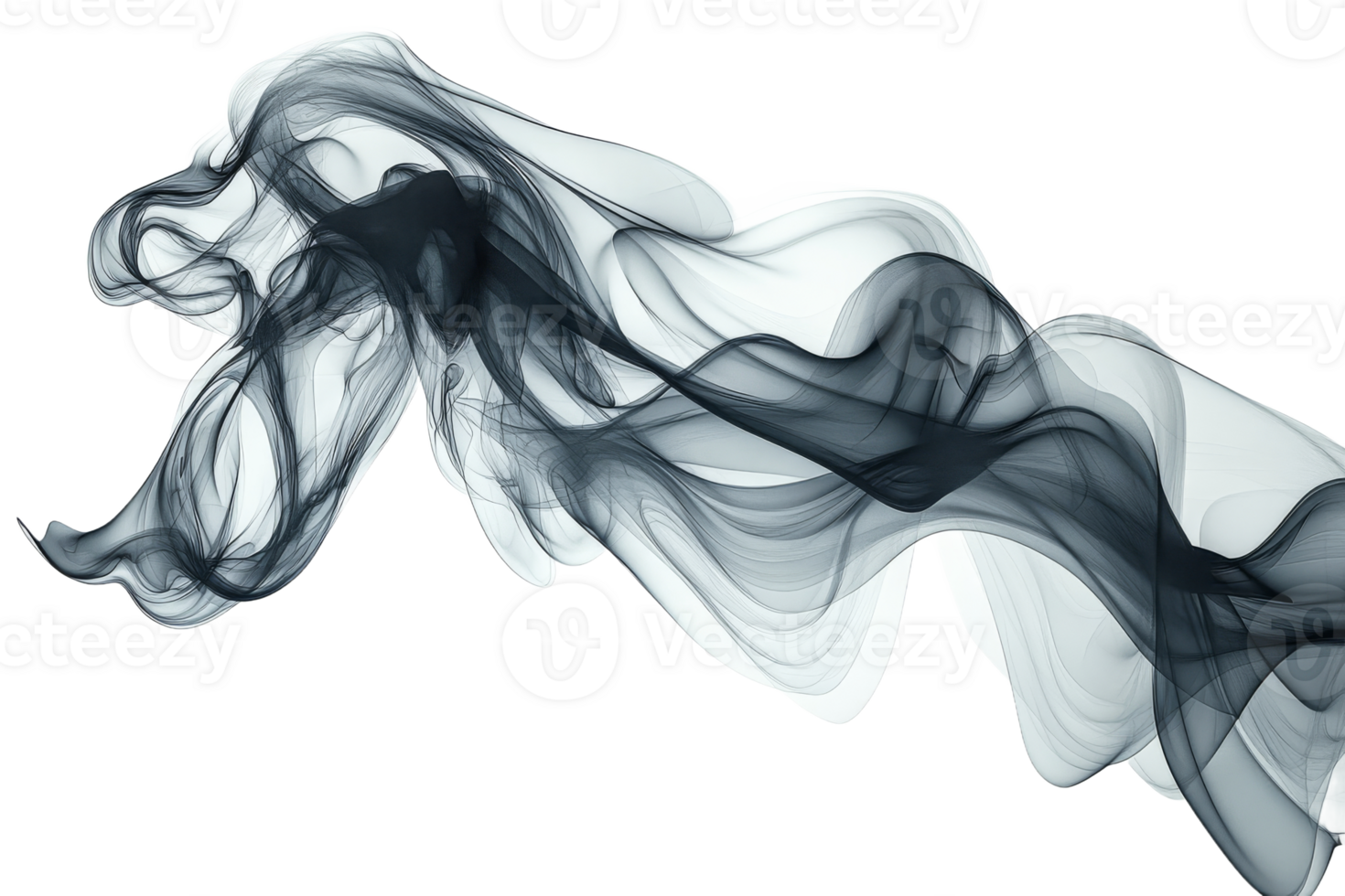 Swirling Smokey Abstract Design with Transparent Backdrop, cut out transparent png