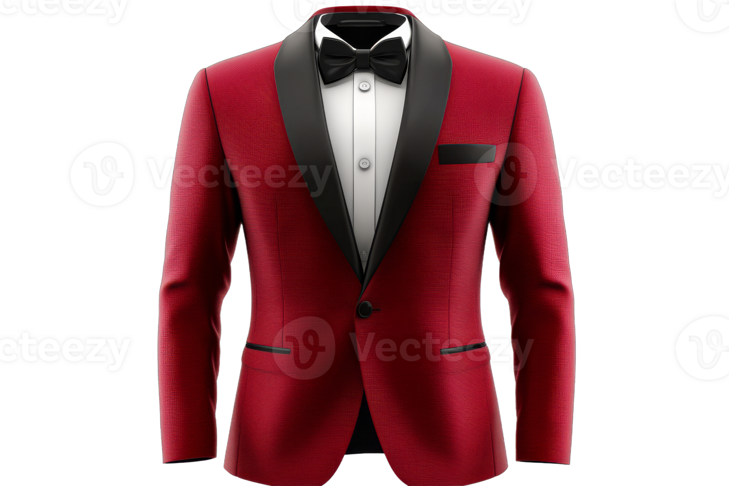 Elegant red tuxedo suit, formal attire, style statement, cut out transparent png
