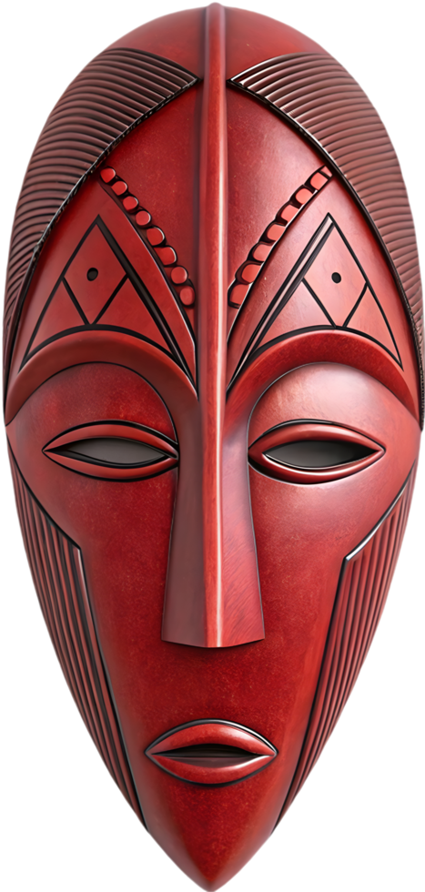 Detailed African mask with spiritual carvings and cultural art significance artwork. . png