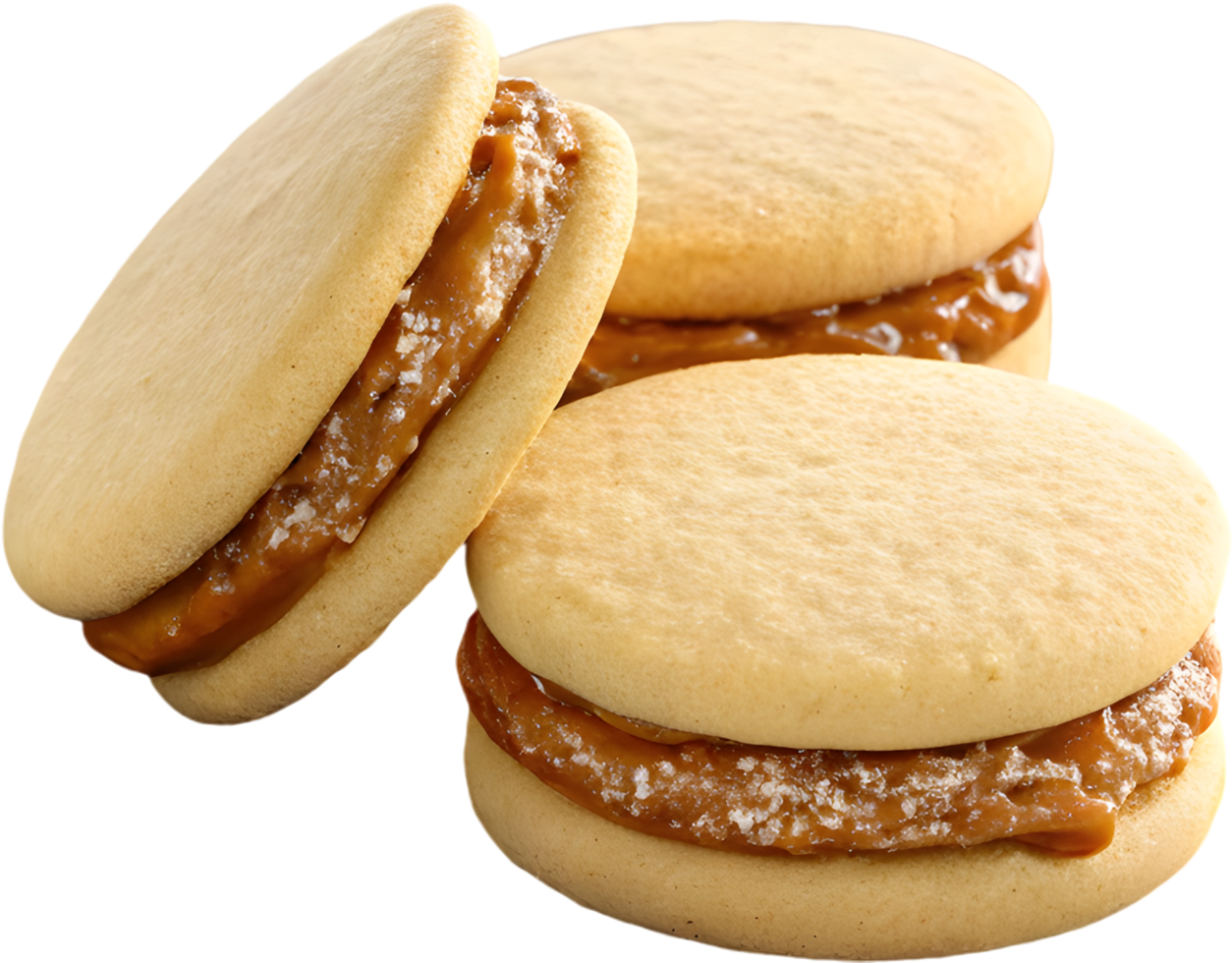 Delicious caramel-filled Alfajores cookie with a powdered sugar topping. . png