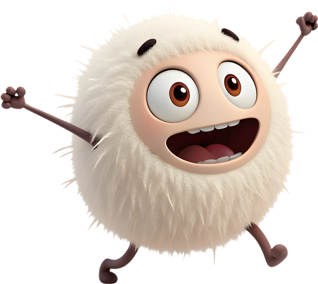 Animated Alien with Big Eyes and Playful Personality. . png