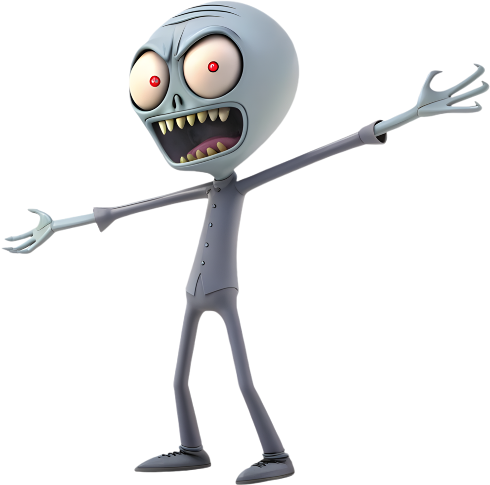 Fun Alien Character with Bright Eyes and Playful Nature. . png