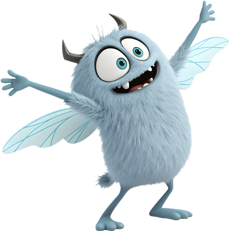 Fun and Playful Alien Character with Big Eyes in Cartoon Style. . png