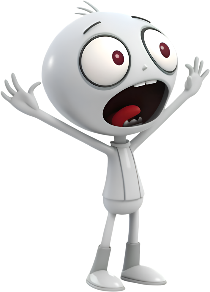 Cartoon Alien with Big Eyes and a Fun Playful Personality. . png
