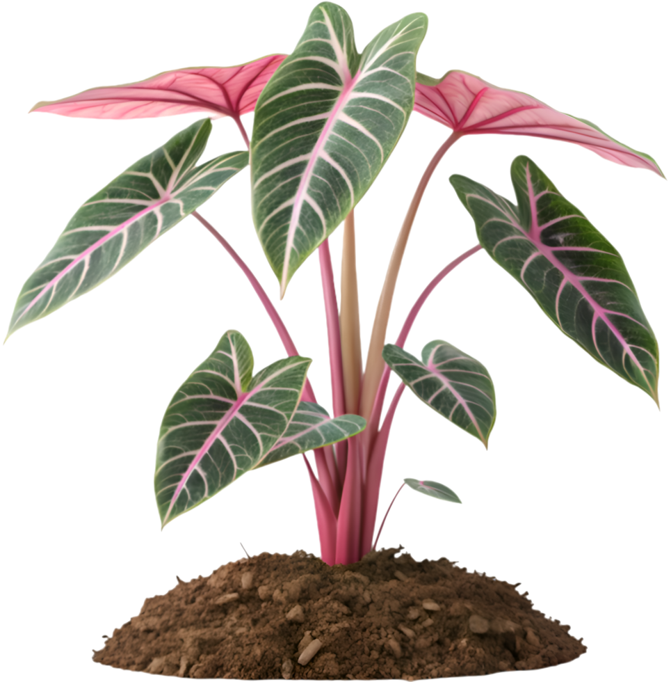 Stunning Alocasia Dragon Scale Leaves Design with Bold Pattern and Green Texture. . png