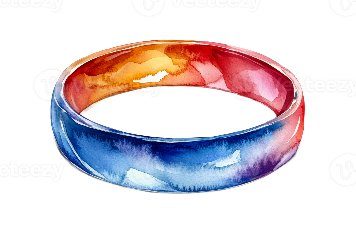 Watercolor bracelet, multicolor design, fashionable jewelry, cut out transparent png