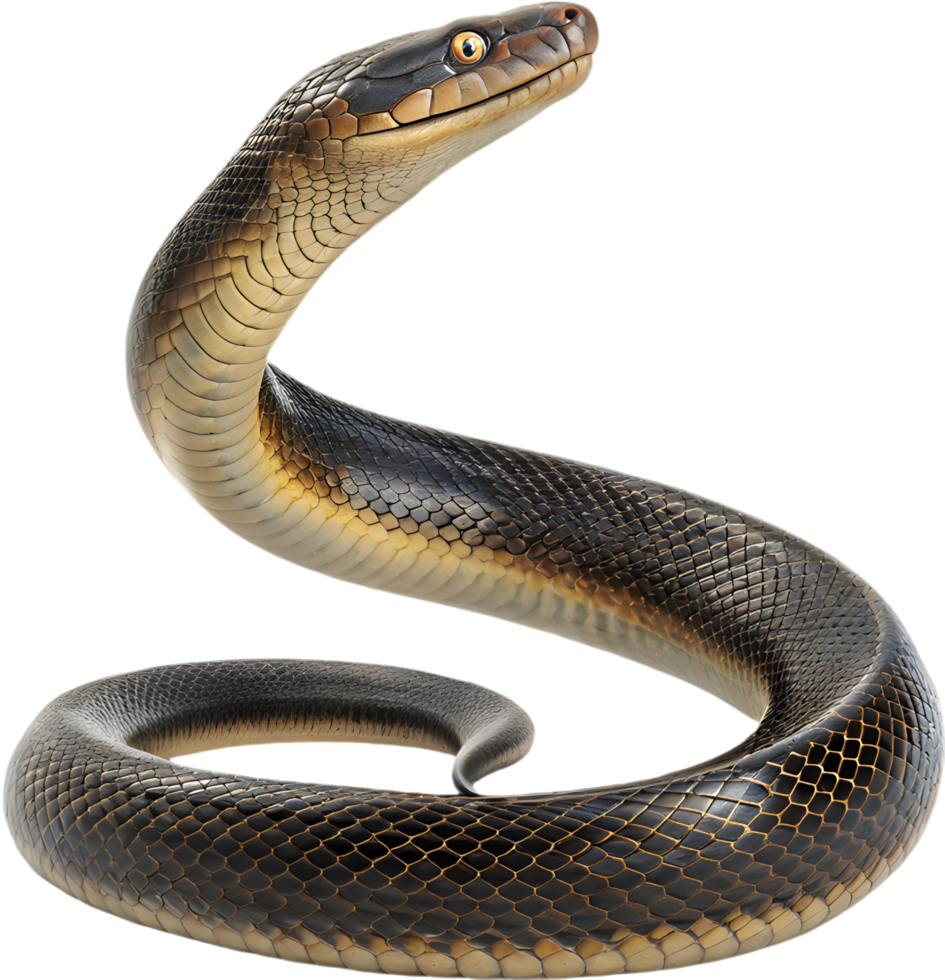 Massive and dangerous green anaconda snake clipart with power. . png