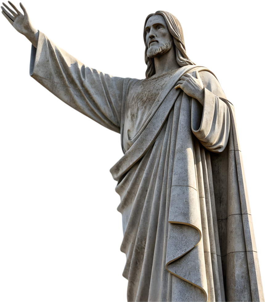 Divine icon and sacred figure represented in Jesus statue. . png