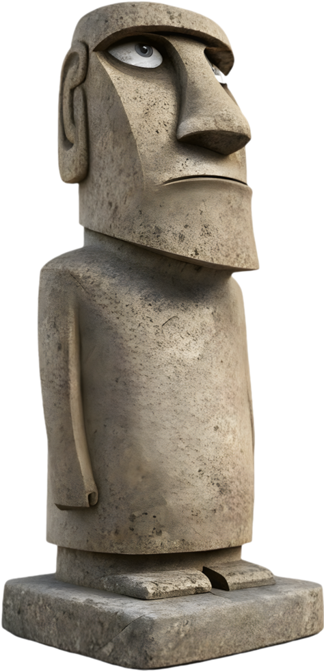 Ancient Moai sculptures reveal the spiritual heritage of Easter Island. . png