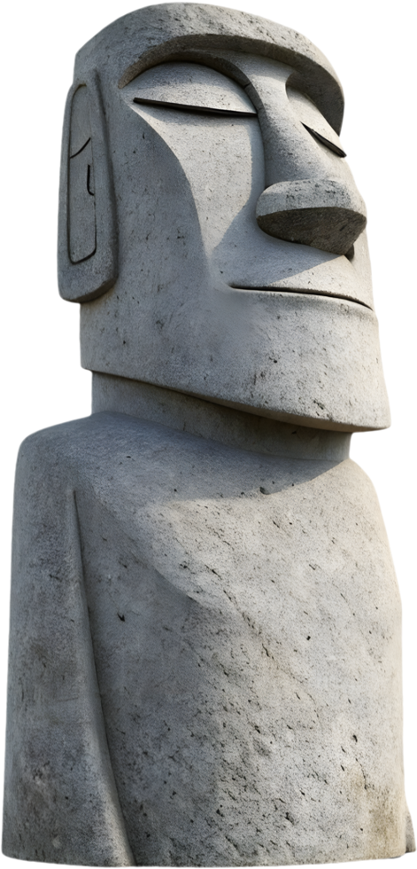Moai statues symbolize mystery and ancient history on Easter Island. . png