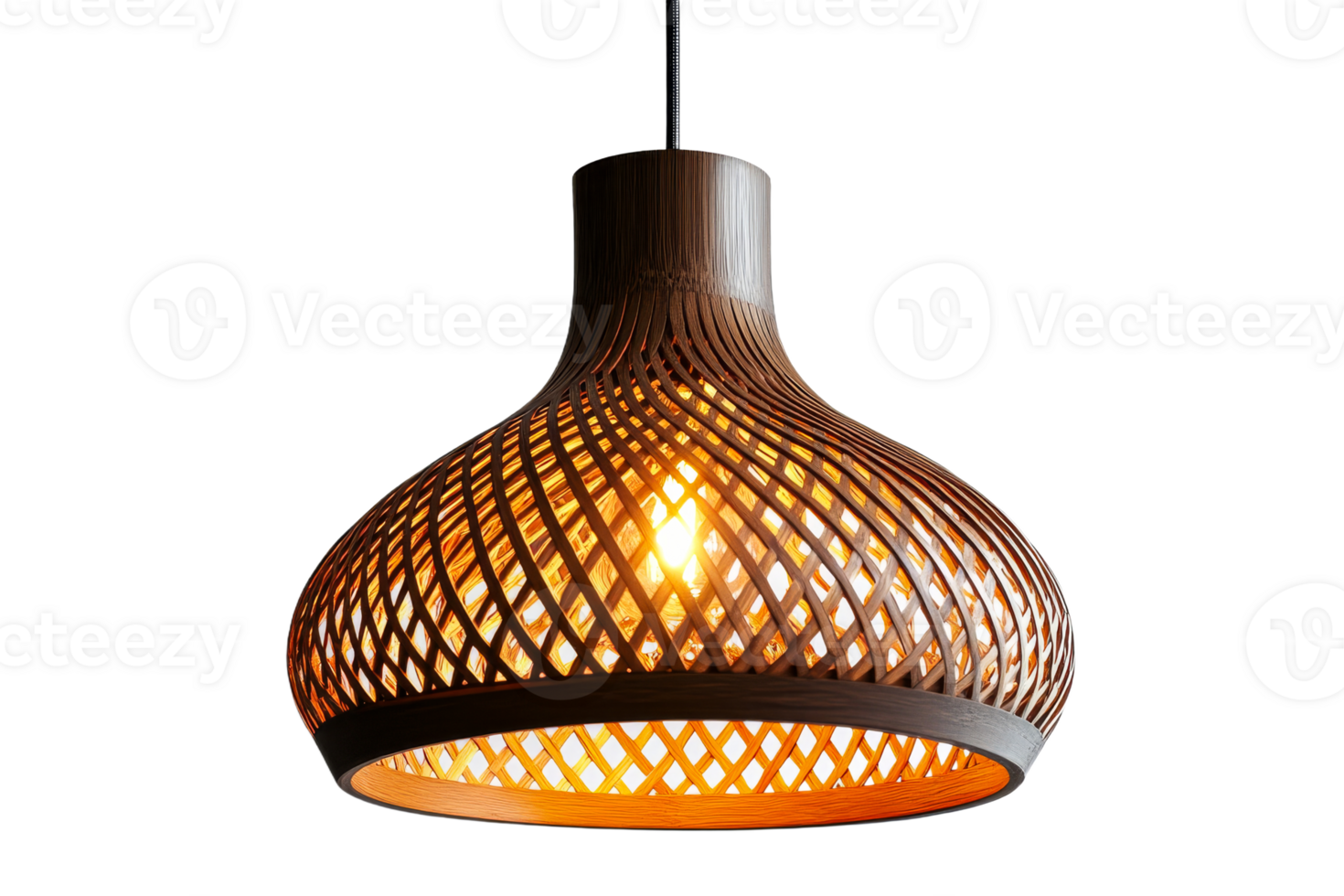 Woven wooden light, glow, interior, home decor, design, cut out transparent png