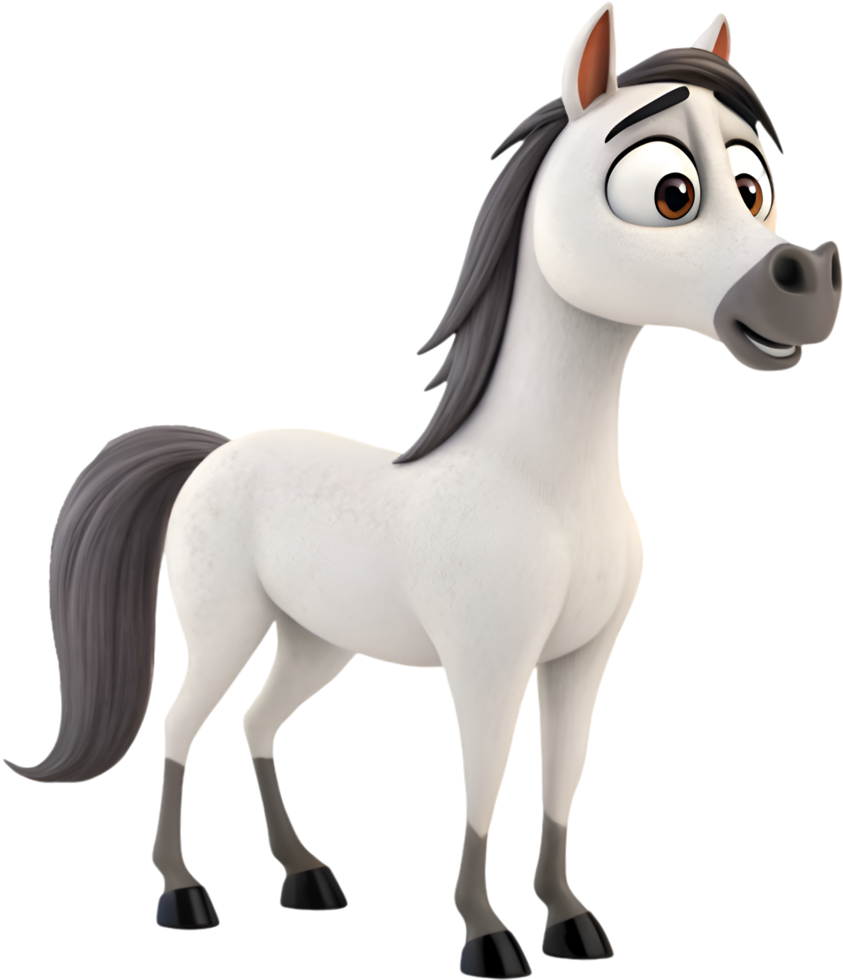Dynamic and elegant Andalusian horse animated clipart showcasing power. . png