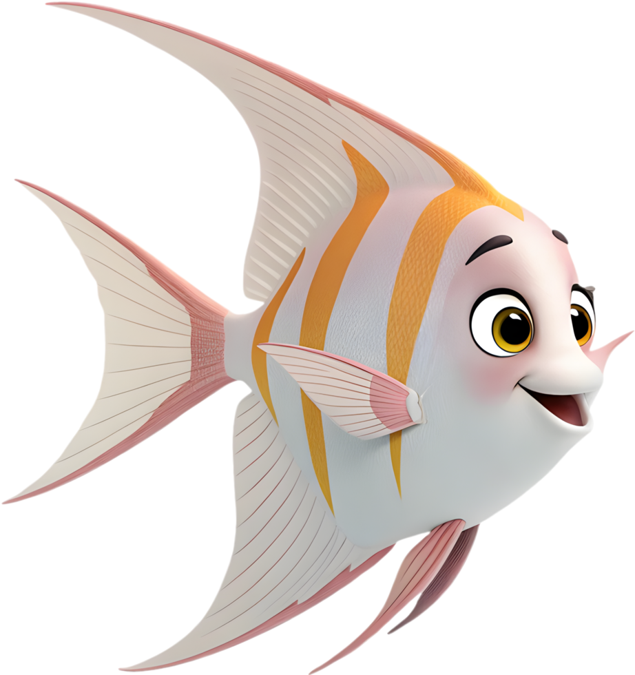 Graceful and Colorful Angelfish for Aquarium Design. . png
