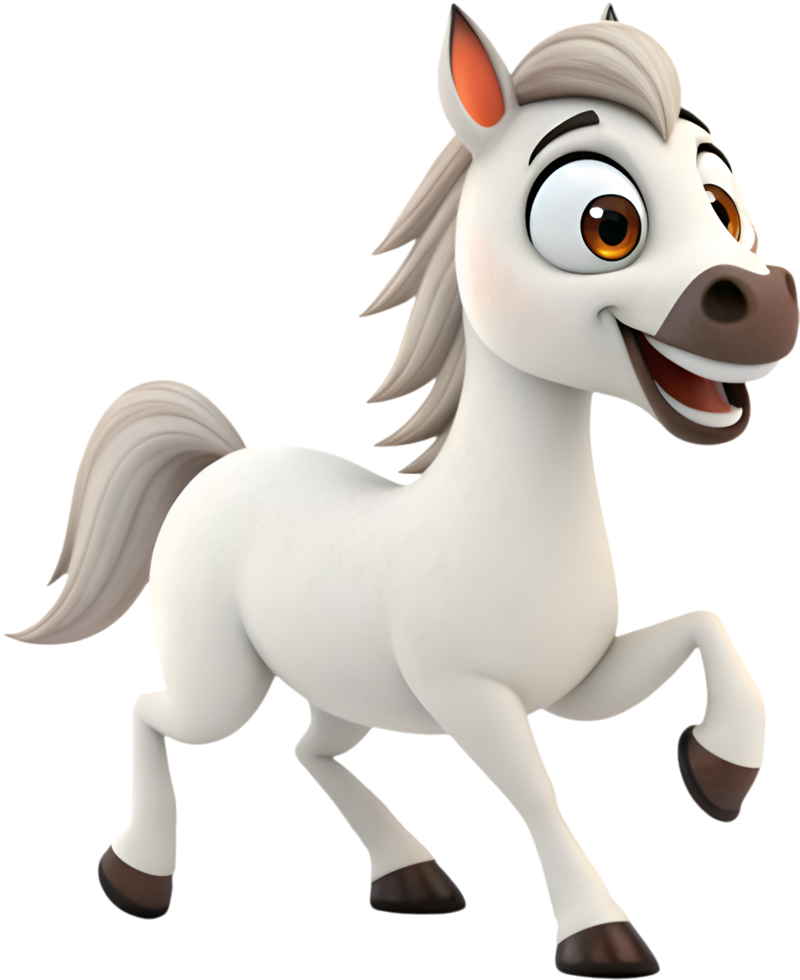 Powerful Andalusian horse in dynamic animated form for elegant clipart. . png