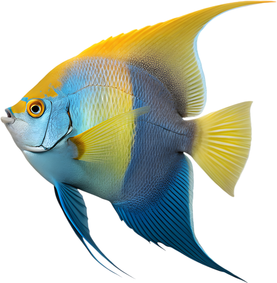 Colorful Tropical Angelfish for Aquatic Clipart Collections. . png
