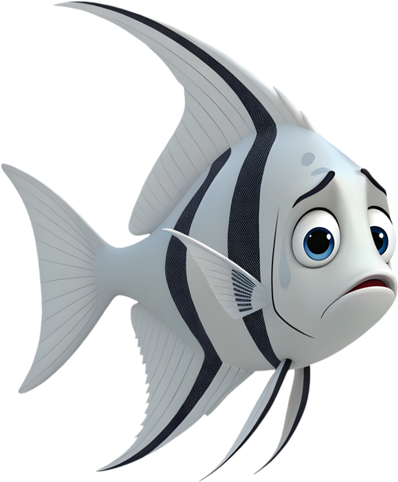 Graceful Angelfish Displaying Bright Fins in an Aquarium Scene. . png
