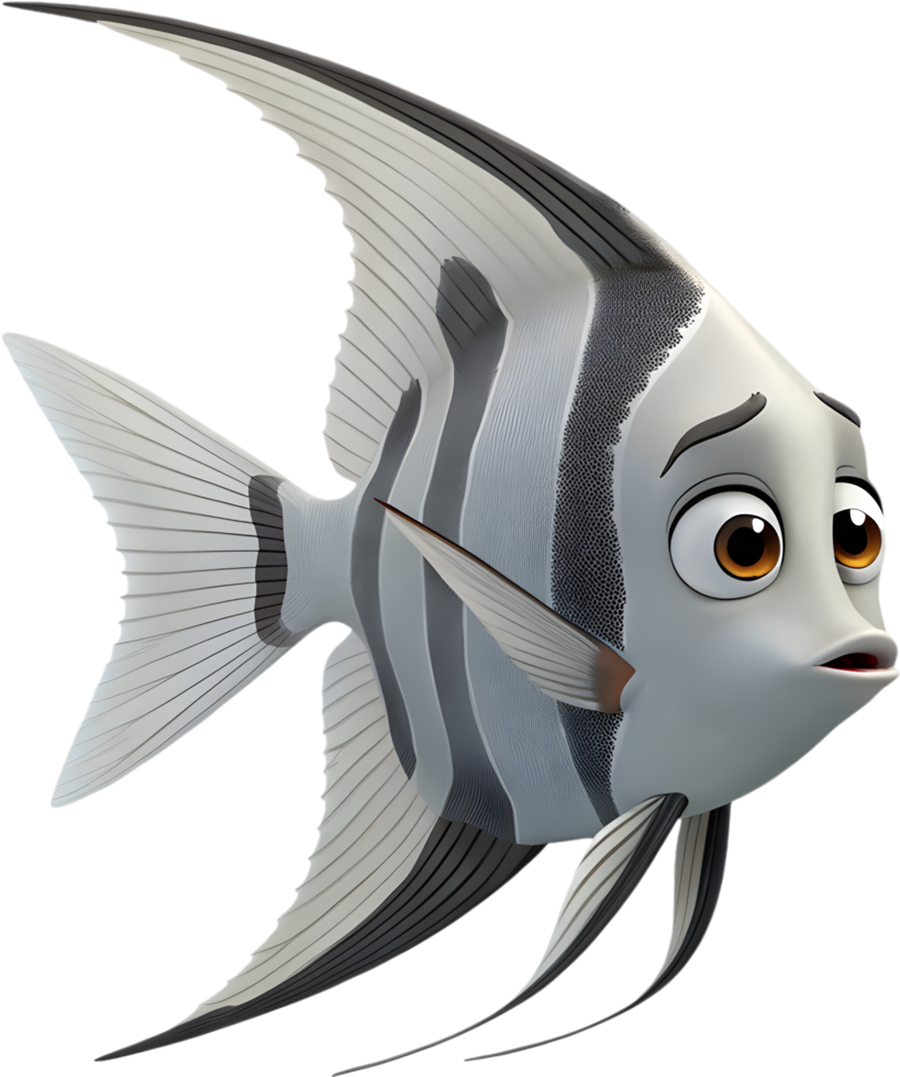 Angelfish Clipart Featuring Graceful Fins for Aquatic Decor. . png