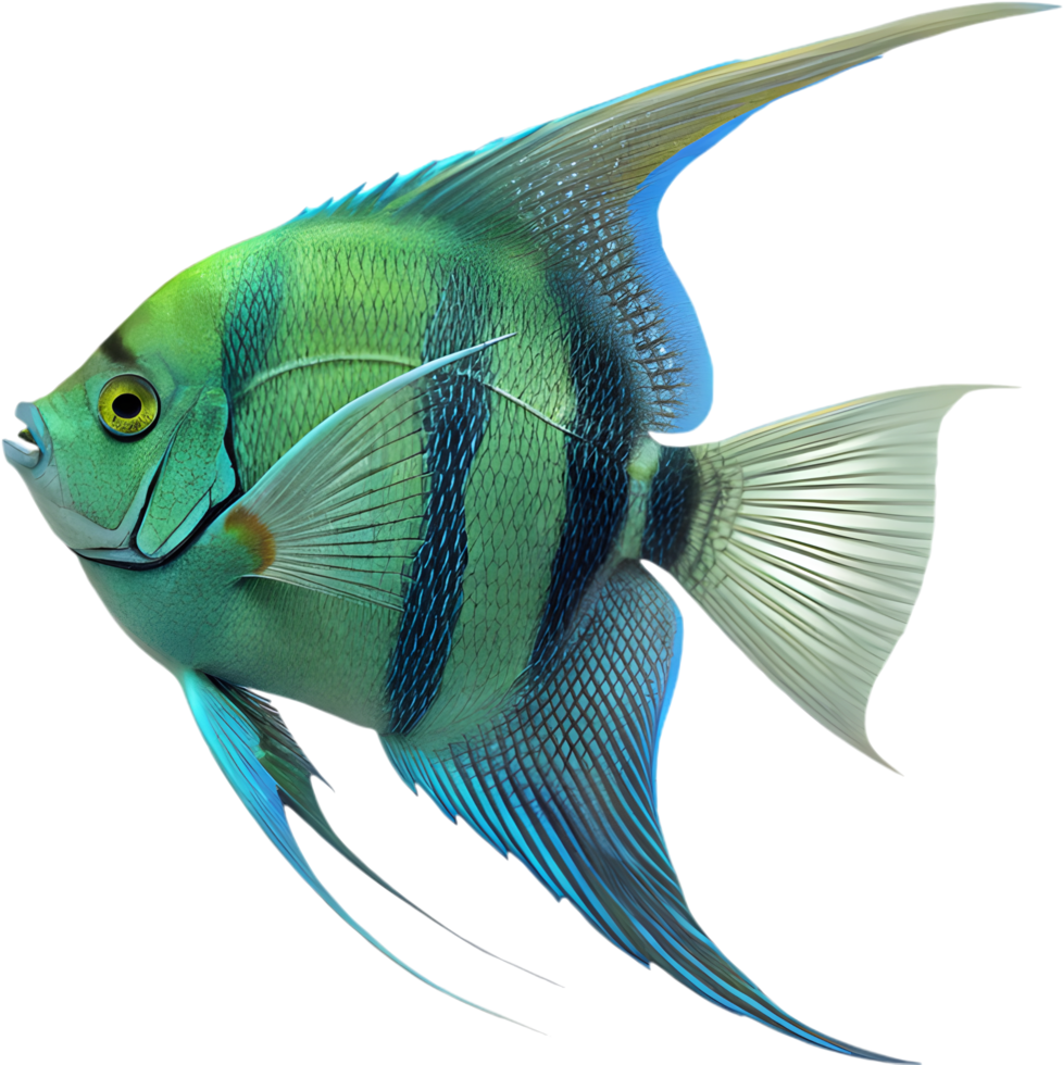 Beautiful Aquarium Angelfish Illustration with Vibrant Colors. . png