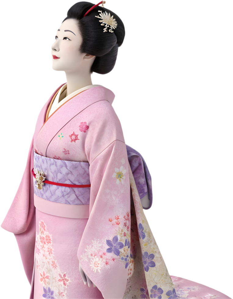 Traditional Handcrafted Japanese Doll Reflecting Heritage and Cultural Craftsmanship. . png
