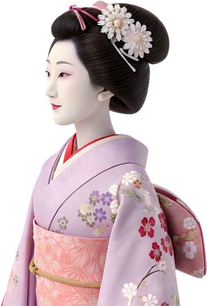 Authentic Antique Japanese Doll with Intricate Detailing and Cultural Heritage. . png