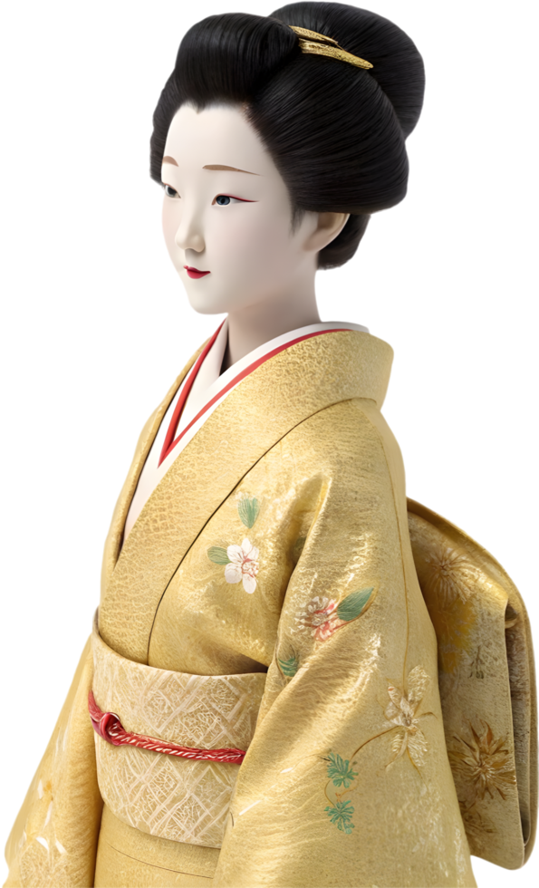 Decorative Antique Japanese Doll with Intricate Craftsmanship and Cultural History. . png