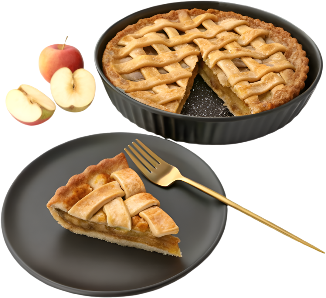 Homemade pie illustration with fresh and fruity filling. . png