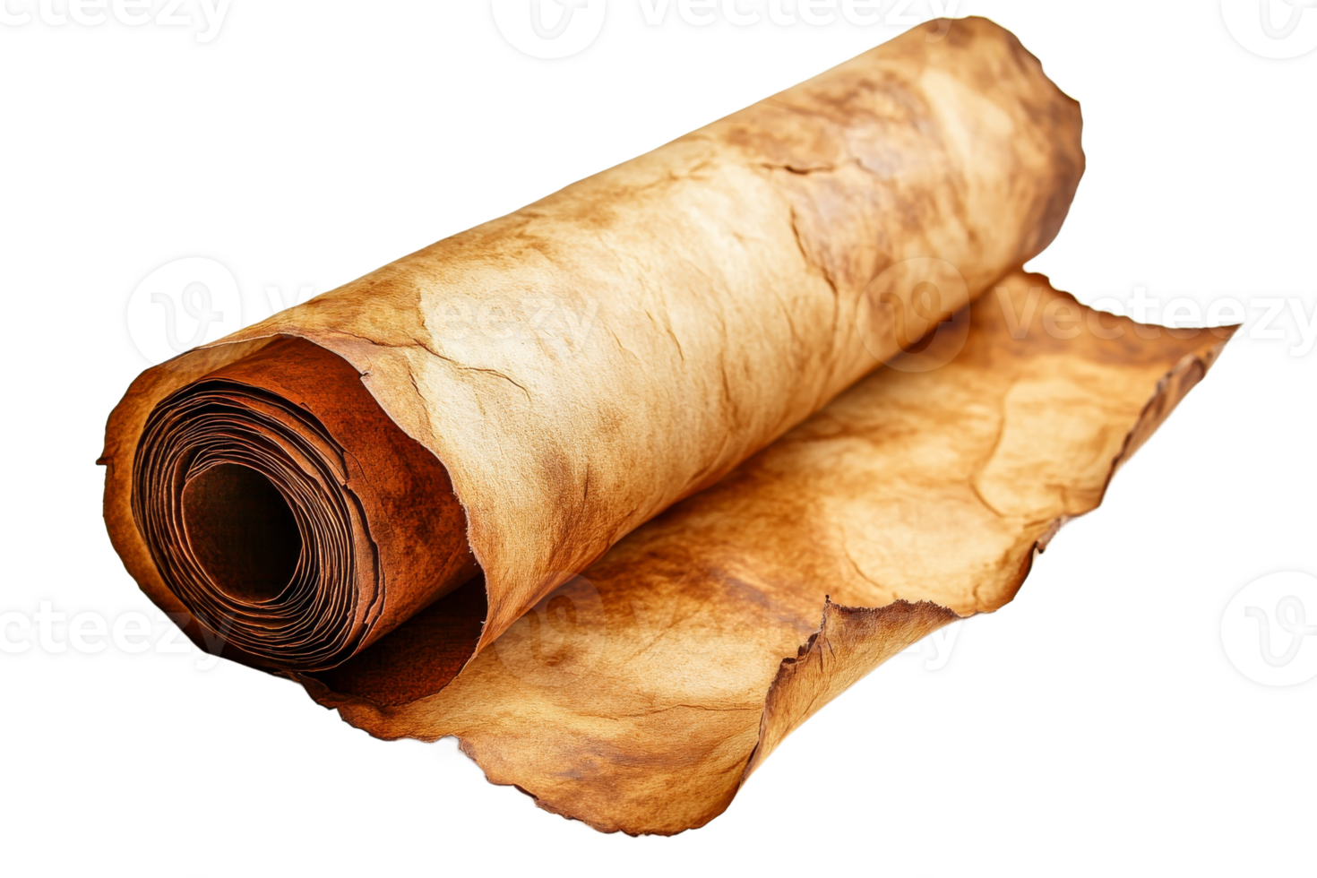 Old Rolled Parchment Scroll, antique manuscript, paper, cut out transparent png