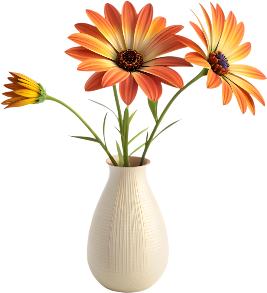Botanical flower clipart of Arctotis flower with vibrant petals. . png