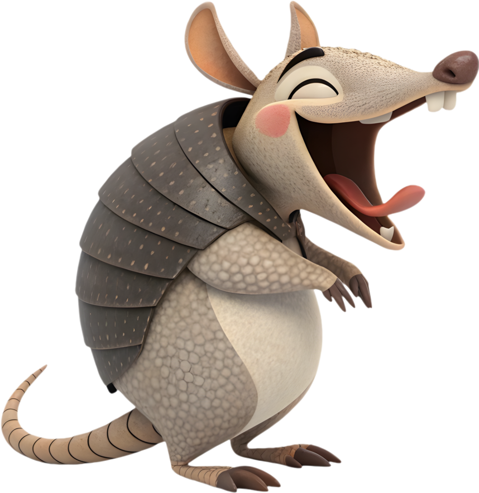 Armadillo Clipart Featuring Realistic Hard Shell and Armor. . png
