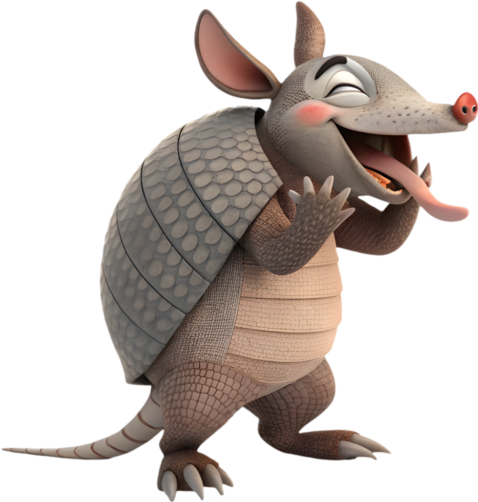 Natural Armadillo with Tough Shell and Armored Protection. . png
