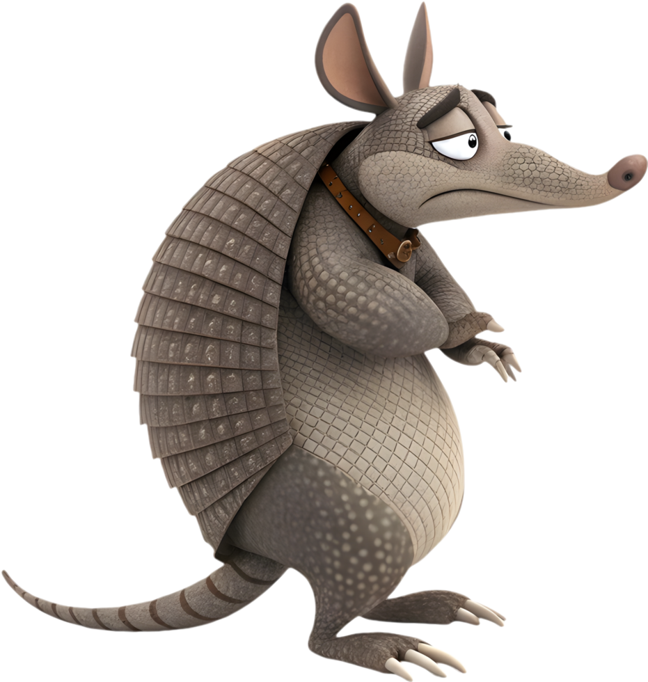 Wildlife Clipart of Armadillo with Strong Protective Shell. . png