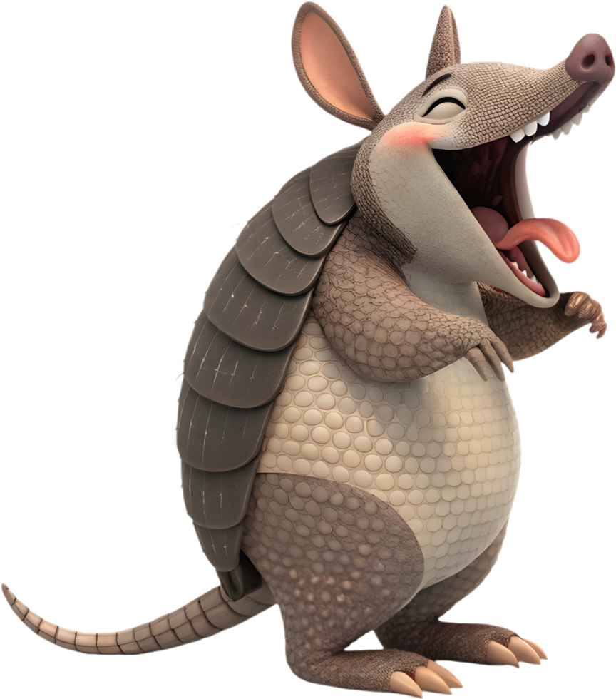 Armadillo Animal with Natural Defense and Scaly Armor. . png