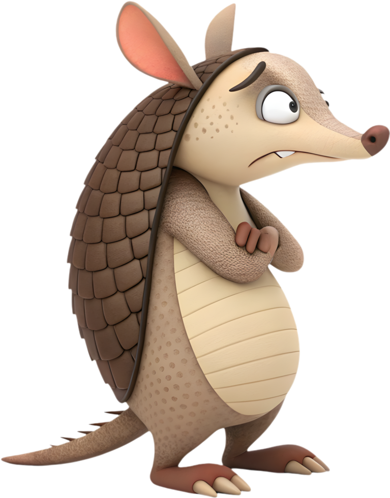 Armadillo with Unique Shell Clipart for Wild Animal Lovers. . png