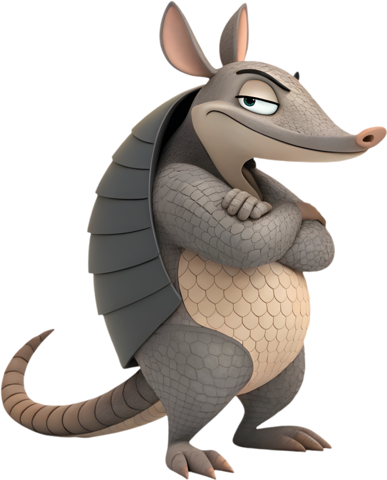 Armadillo Character with Armor Plating for Protection. . png