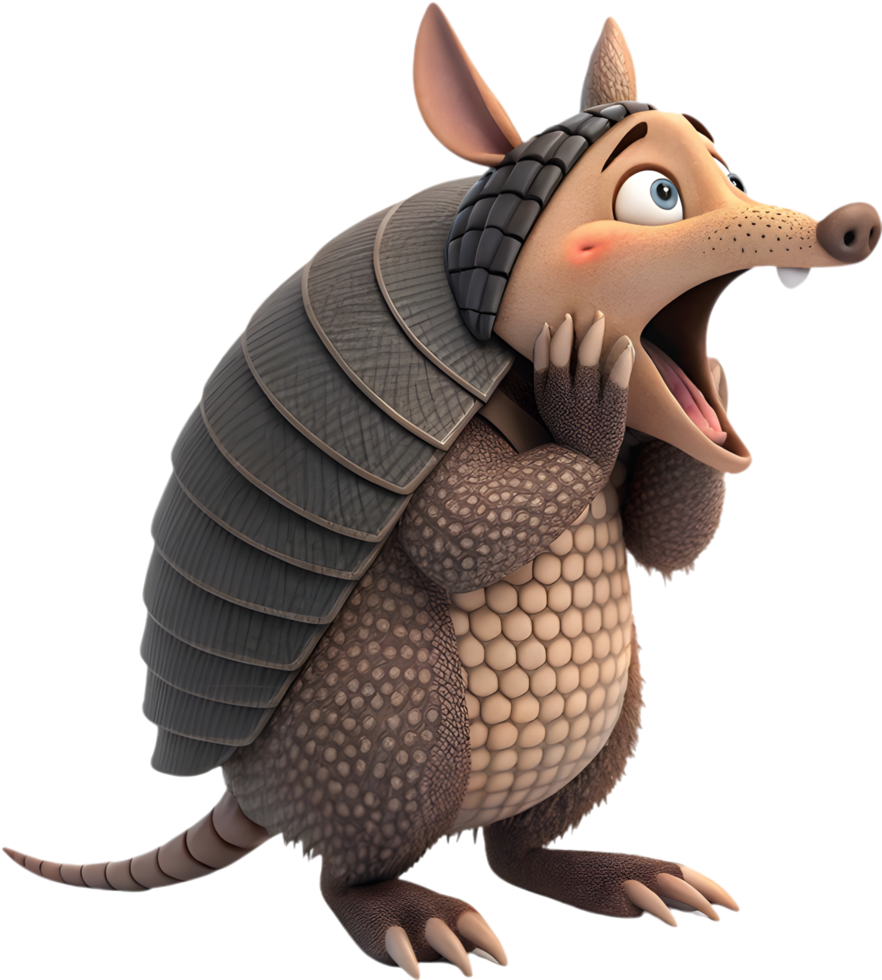 Creative Armadillo Clipart with Tough Protective Shell. . png