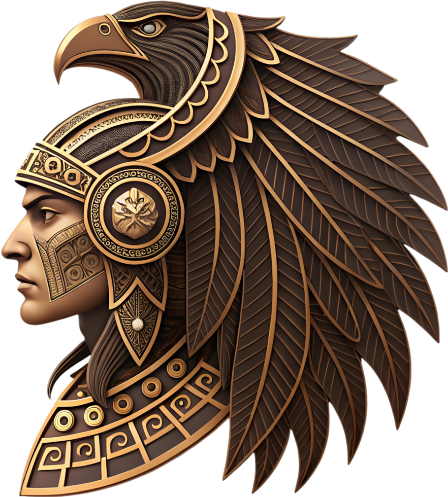 Aztec Warrior Pride Captured in a Stunning Eagle Illustration. . png
